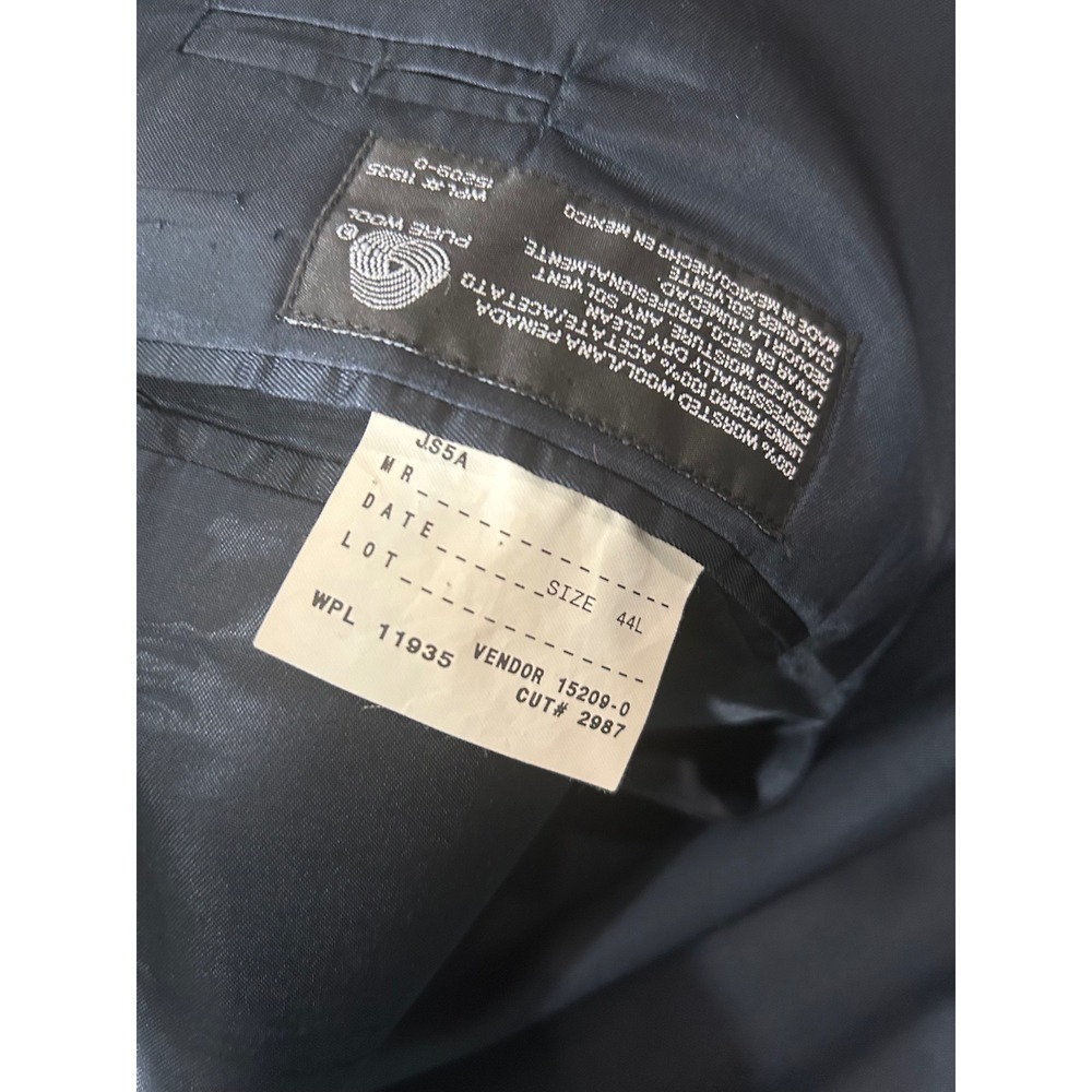 Stafford Mens 44L Black Wool Blend Blazer Sport Coat‎ Business Formal - Picture 3 of 5